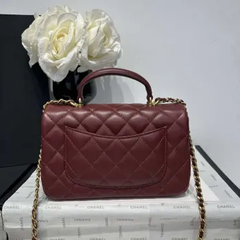 Chanel AS2431 Mini Classic Kabelka s Horním Uchem Jehněčí Kůže CC19011