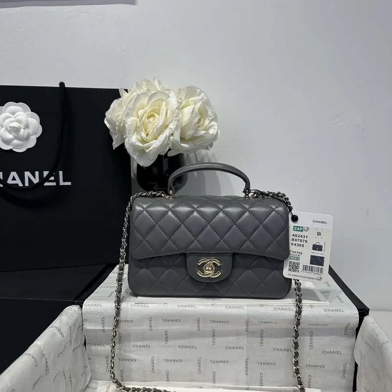 Chanel AS2431 Mini Classic Kabelka s Horním Uchem Z Jehněčí Kůže CC19010