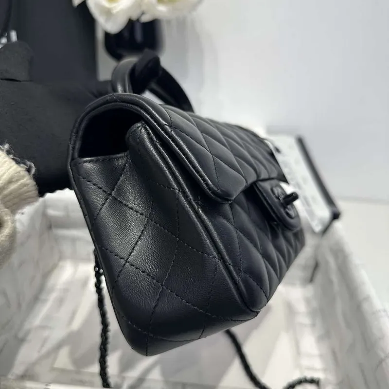 Chanel AS2431 Mini Classic Kabelka s Horním Uchem Jehněčí Kůže CC19005