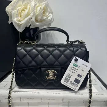 Chanel AS2431 Mini Classic Kabelka s Horním Uchem Jehněčí Kůže CC19001