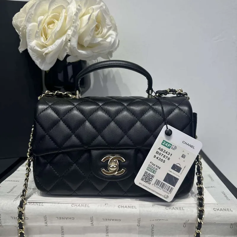 Chanel AS2431 Mini Classic Kabelka s Horním Uchem Jehněčí Kůže CC19001