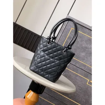 Chanel A98002 Vintage kabela Bucket černá s bílým CC