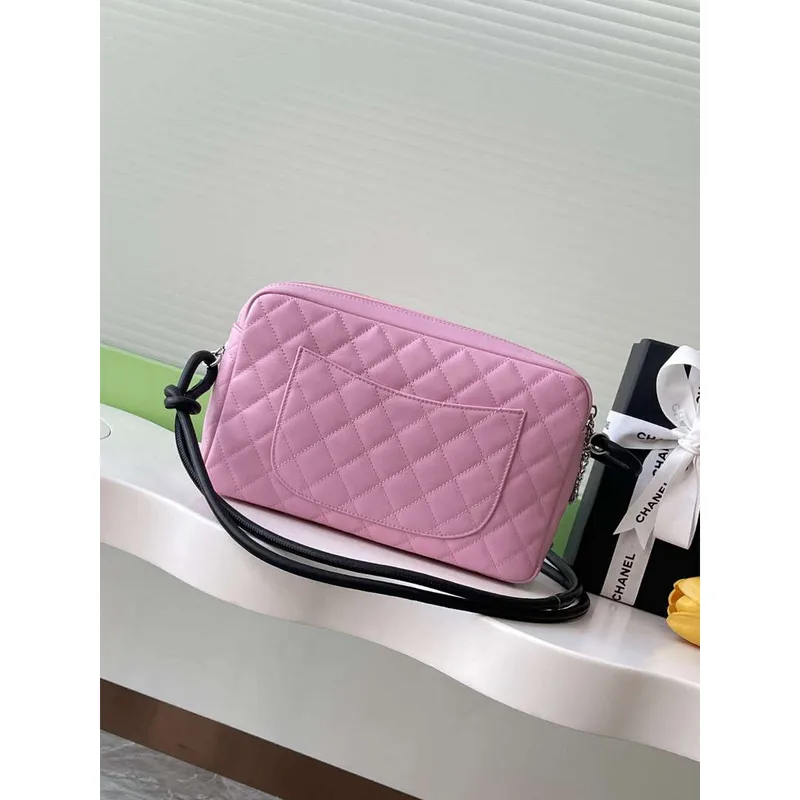 Chanel AS6326 Vintage Fotoaparát Taška Kůže Jehněčí Růžová