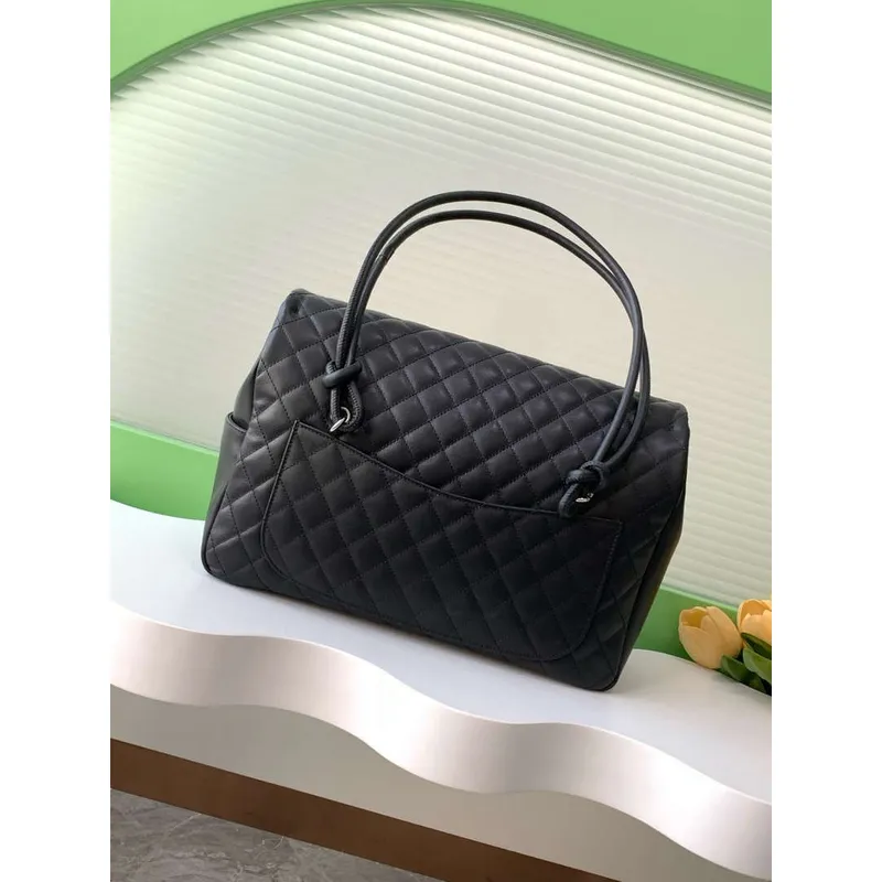 Chanel AS6338 Taška na letiště 25P Nákupní taška černá s černým CC