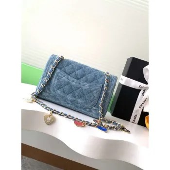 Chanel A69900 25C Mini Flap Vintage denim AS1116 Modrá