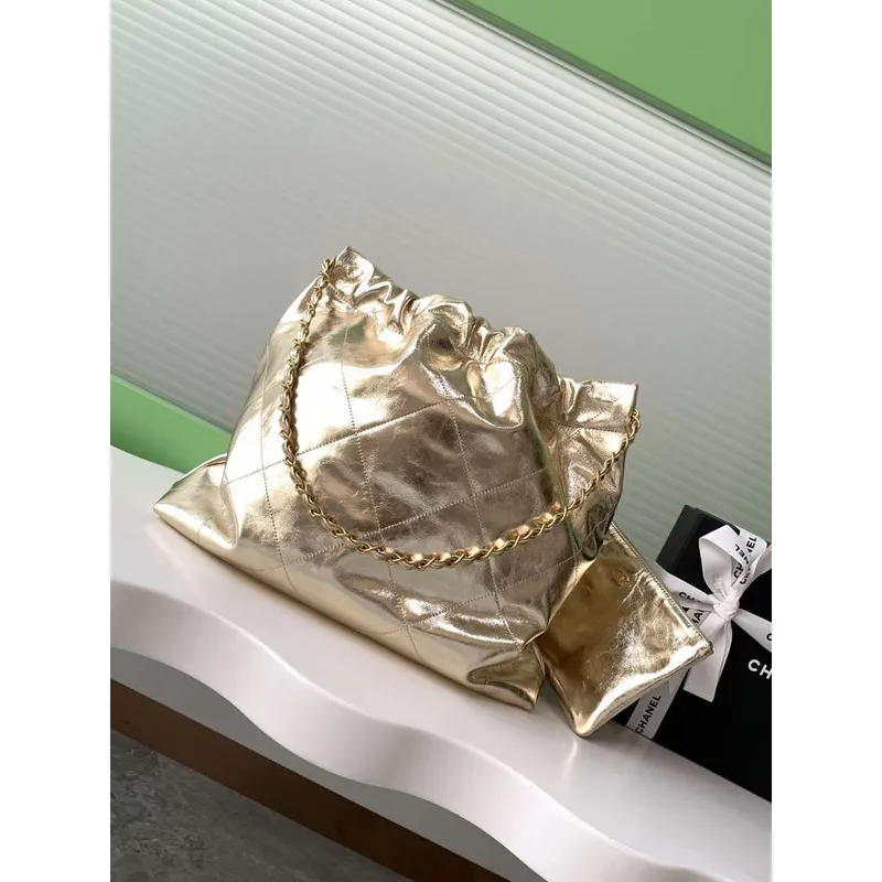 Chanel 22 Kabelka Fantasy barva telecí kůže & zlatý tón kovu AS3261 Zlatá