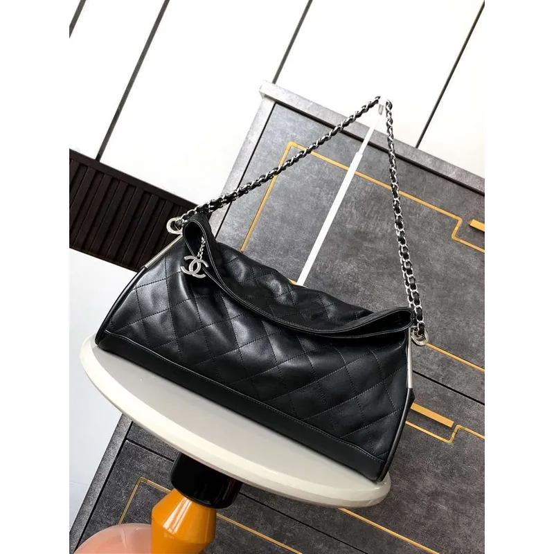 Chanel A99006 Vintage Velká Hobo 25P Nákupní Taška Černá