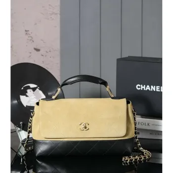 Chanel A99002 Nákupní taška 25P Diamantová košíková nákupní taška černá a hnědá