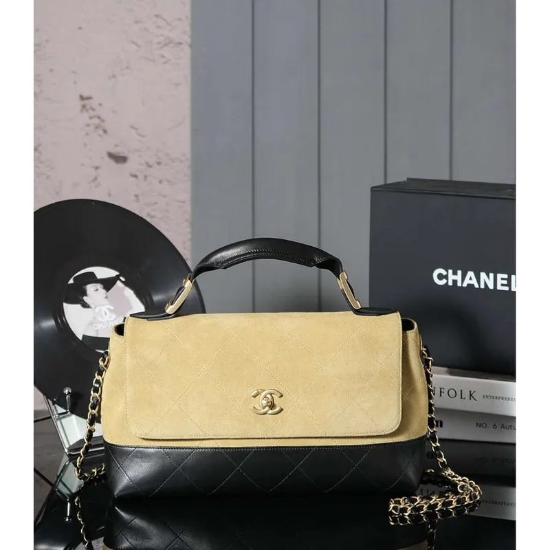 Chanel A99002 Nákupní taška 25P Diamantová košíková nákupní taška černá a hnědá