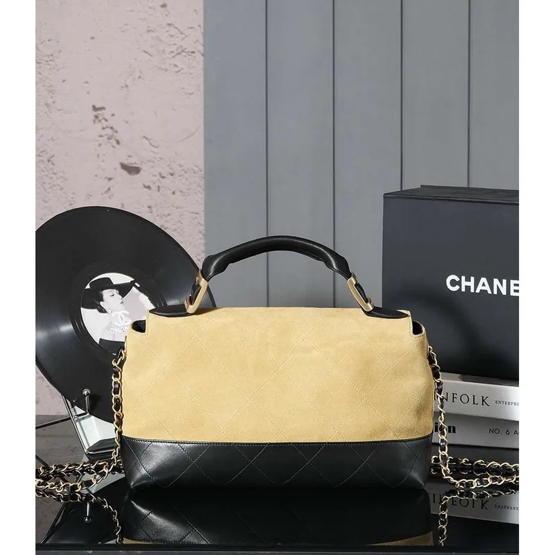 Chanel A99002 Nákupní taška 25P Diamantová košíková nákupní taška černá a hnědá