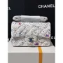 Chanel A69900 25C Mini Flap Tkanina Tištěná AS1116 Bílá