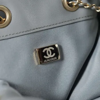 Chanel AS5311 Velká hobo z semiše & zlatého tónu kovu Sloní šedá
