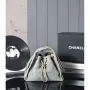 Chanel AS5293 Malá Hobo Suede & Zlatý tón kovu Sloní šedá