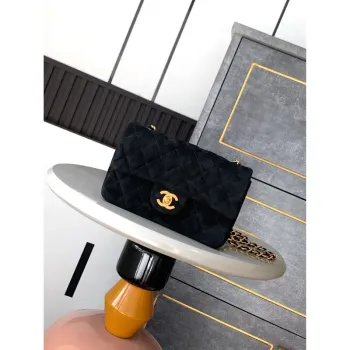 Chanel A69900 Mini Flap Bag z semišové kůže AS1116 Černá