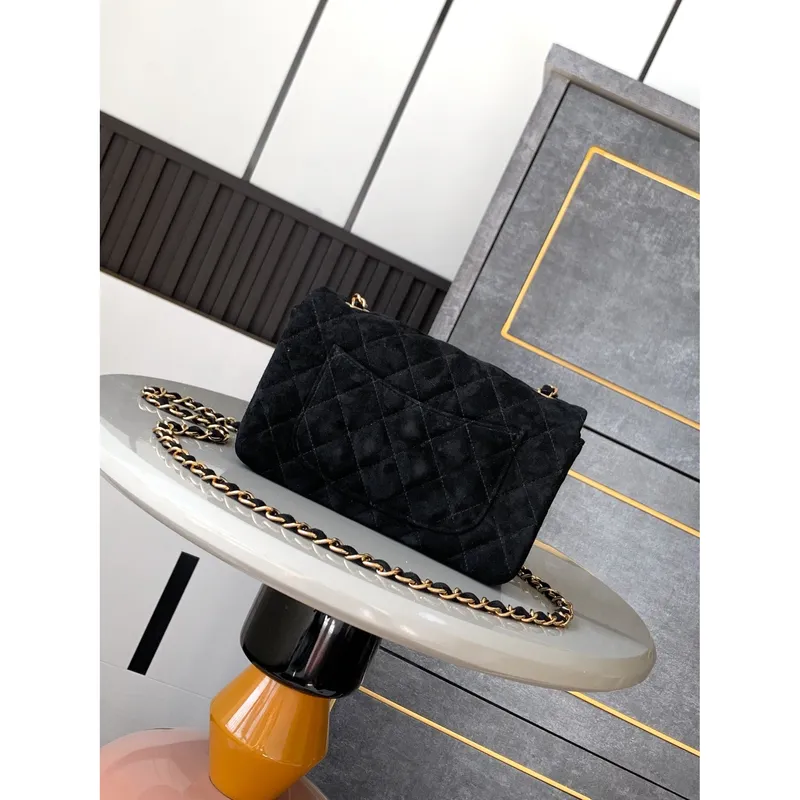 Chanel A69900 Mini Flap Bag z semišové kůže AS1116 Černá