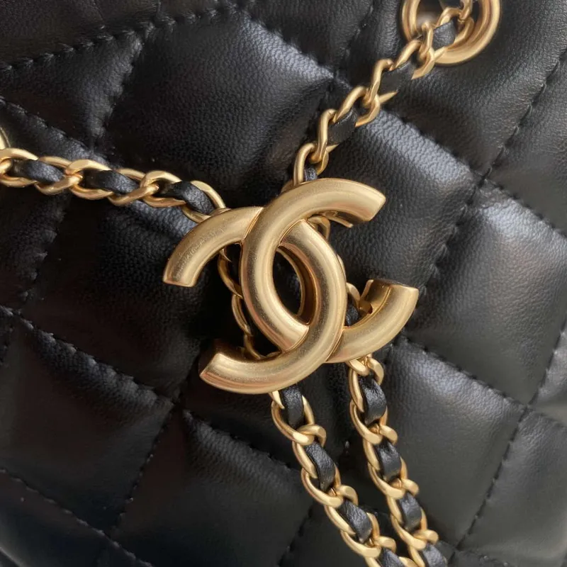 Chanel As2057 Nákupní taška Kbelík S tkaničkou 24c Taška Černá