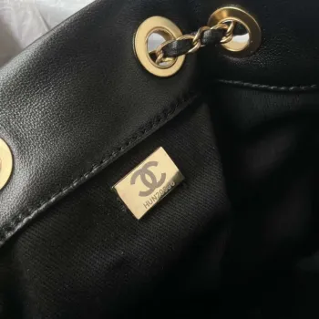 Chanel AS5094 Nákupní taška Kbelík S tkaničkou 24c Taška Černá
