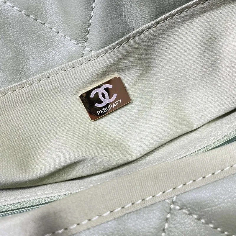 Chanel AS5315 Nákupní taška Lesklá jehněčí kůže & zlatý tón kovu zelená