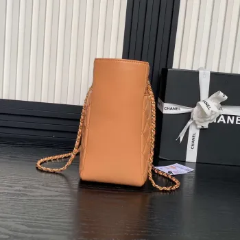 Chanel AS5192 Malá taška lesklá jehněčí kůže & zlatý tón kovu  velbloudí