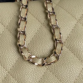 Chanel 25C AP4386 Hobo z jemné telecí kůže & zlatého tónu kovu světle zelená