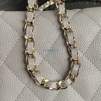 Chanel 25C AP4386 Hobo z jemné telecí kůže & zlatého tónu kovu šedá