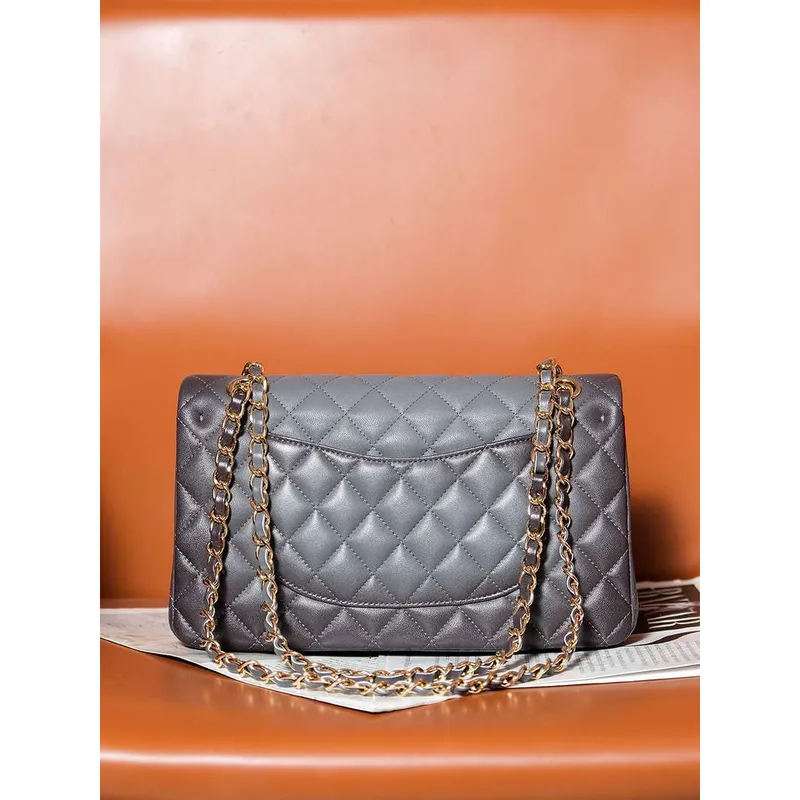 Chanel A01112 Klopová klasická kabelka 11.12 Gradientní jehněčí kůže a zlatý kovově šedý odstín
