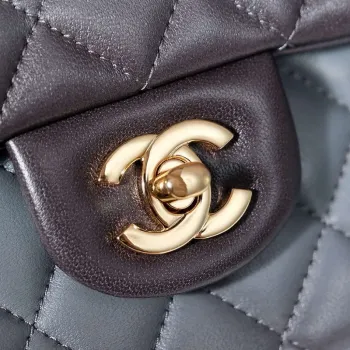 Chanel A01112 Klopová klasická kabelka 11.12 Gradientní jehněčí kůže a zlatý kovově šedý odstín