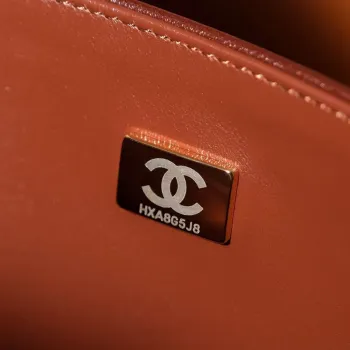 Chanel A01112 Klopová klasická kabelka 11.12 Gradientní jehněčí kůže a zlatý kov Hnědá