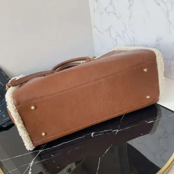 Chanel A66941 Velká taška TOTE z jehněčí kůže a zlatého kovu, hnědá a béžová