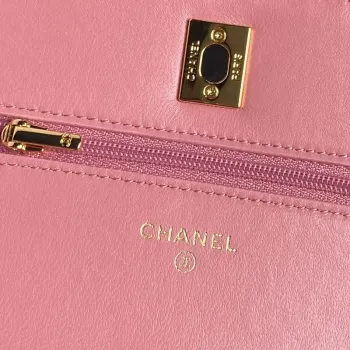 Chanel AP4282 19 Peněženka na řetízku Lesklá jehněčí kůže  Imitace perel a zlatý kov Růžová