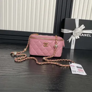 Chanel AP4285 Clutch Pearl s řetízkem Vanity Box taška Růžová