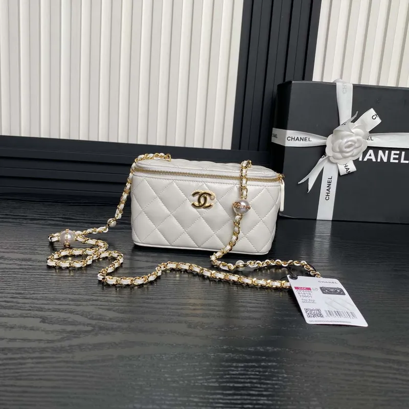 Chanel AP4285 Clutch Pearl s řetízkem Vanity Box taška Bílá
