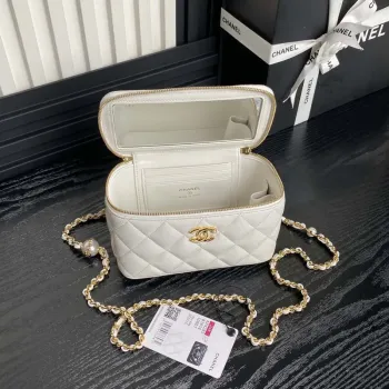 Chanel AP4285 Clutch Pearl s řetízkem Vanity Box taška Bílá
