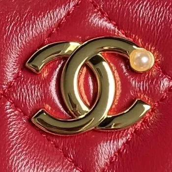 Chanel AP4285 Clutch Pearl s řetízkem Vanity Box taška Červená