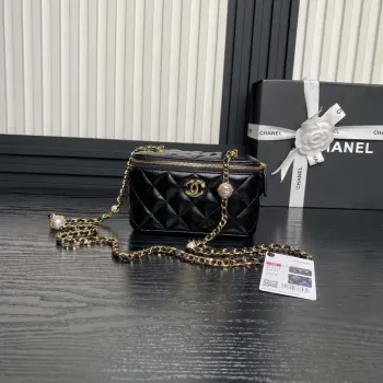 Chanel AP4285 Clutch Pearl s řetízkem Vanity Box taška Černá