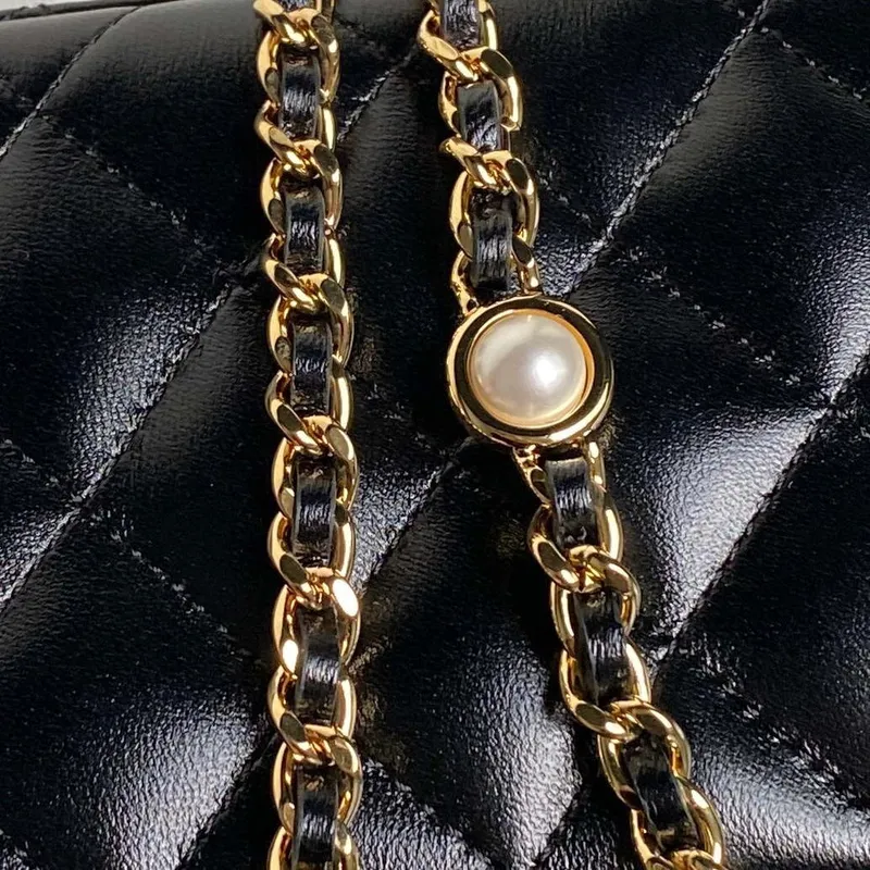 Chanel AP4285 Clutch Pearl s řetízkem Vanity Box taška Černá