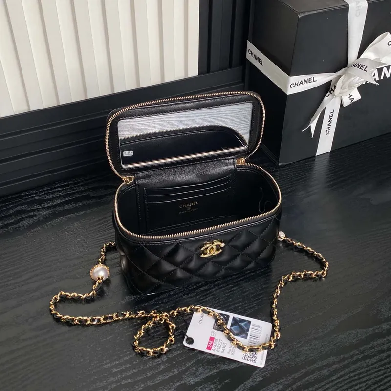 Chanel AP4285 Clutch Pearl s řetízkem Vanity Box taška Černá