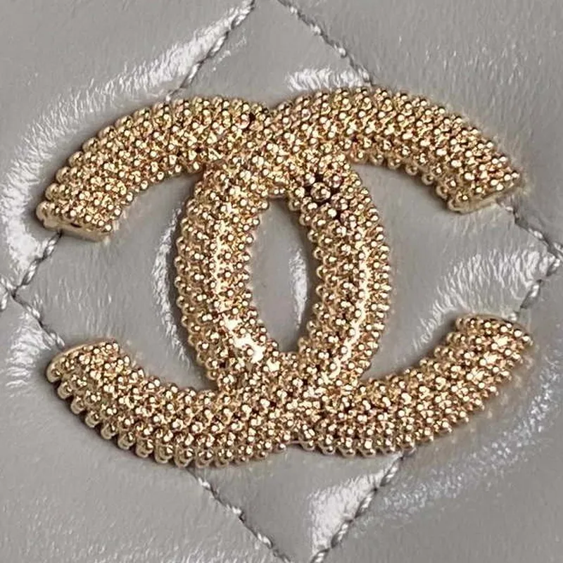 Chanel AP4301 Clutch Embossed Rhinestone s řetízkem Vanity Box taška Šedá