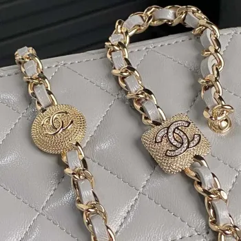 Chanel AP4301 Clutch Embossed Rhinestone s řetízkem Vanity Box taška Šedá