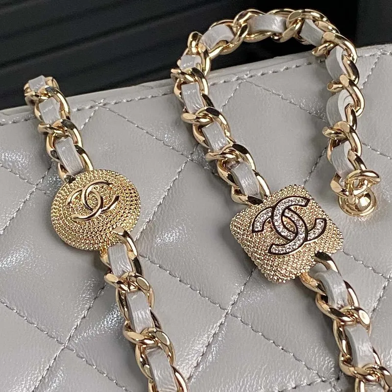 Chanel AP4301 Clutch Embossed Rhinestone s řetízkem Vanity Box taška Šedá