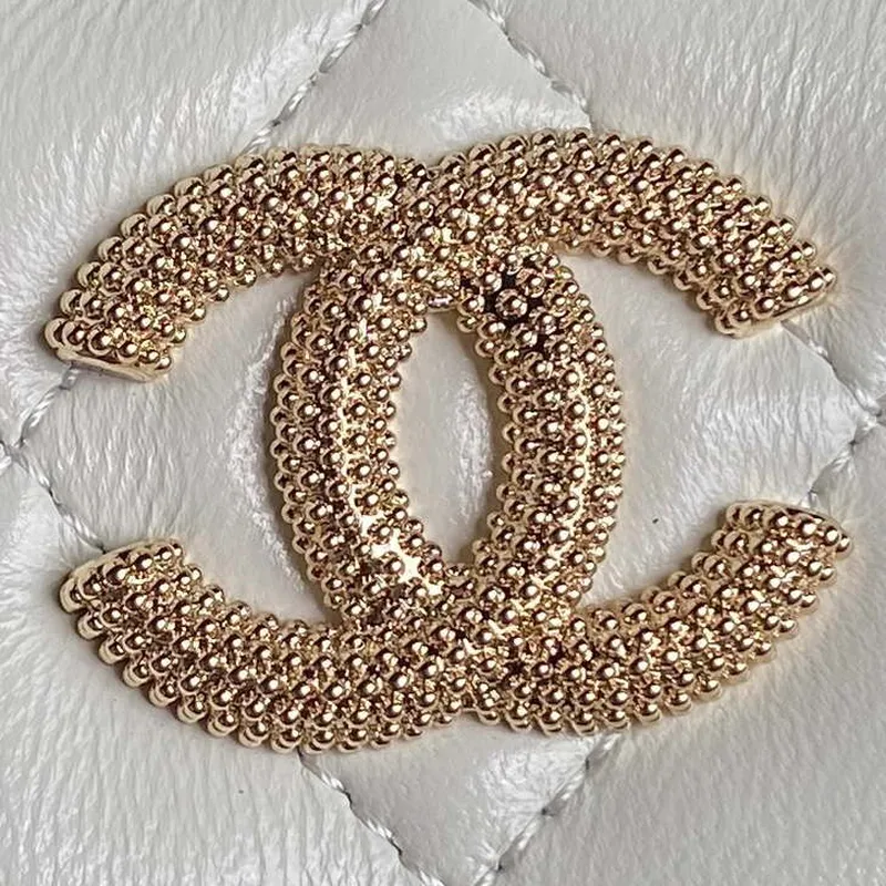 Chanel AP4301 Clutch Embossed Rhinestone s řetízkem Vanity Box taška bílá