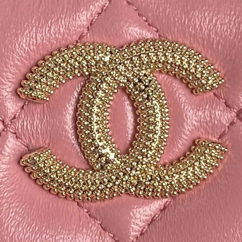 Chanel AP4301 Clutch Embossed Rhinestone s řetízkem Vanity Box taška Růžová