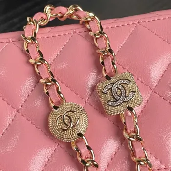 Chanel AP4301 Clutch Embossed Rhinestone s řetízkem Vanity Box taška Růžová