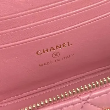 Chanel AP4301 Clutch Embossed Rhinestone s řetízkem Vanity Box taška Růžová