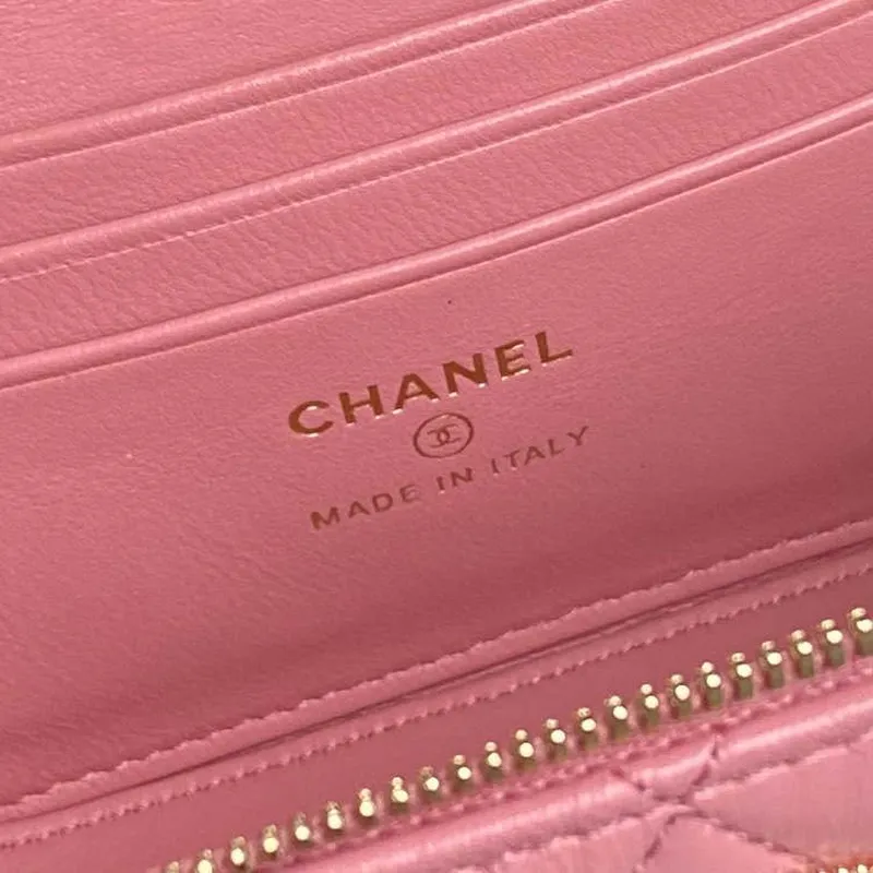 Chanel AP4301 Clutch Embossed Rhinestone s řetízkem Vanity Box taška Růžová