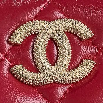 Chanel AP4301 Clutch Embossed Rhinestone s řetízkem Vanity Box taška Červená