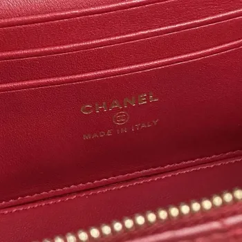 Chanel AP4301 Clutch Embossed Rhinestone s řetízkem Vanity Box taška Červená