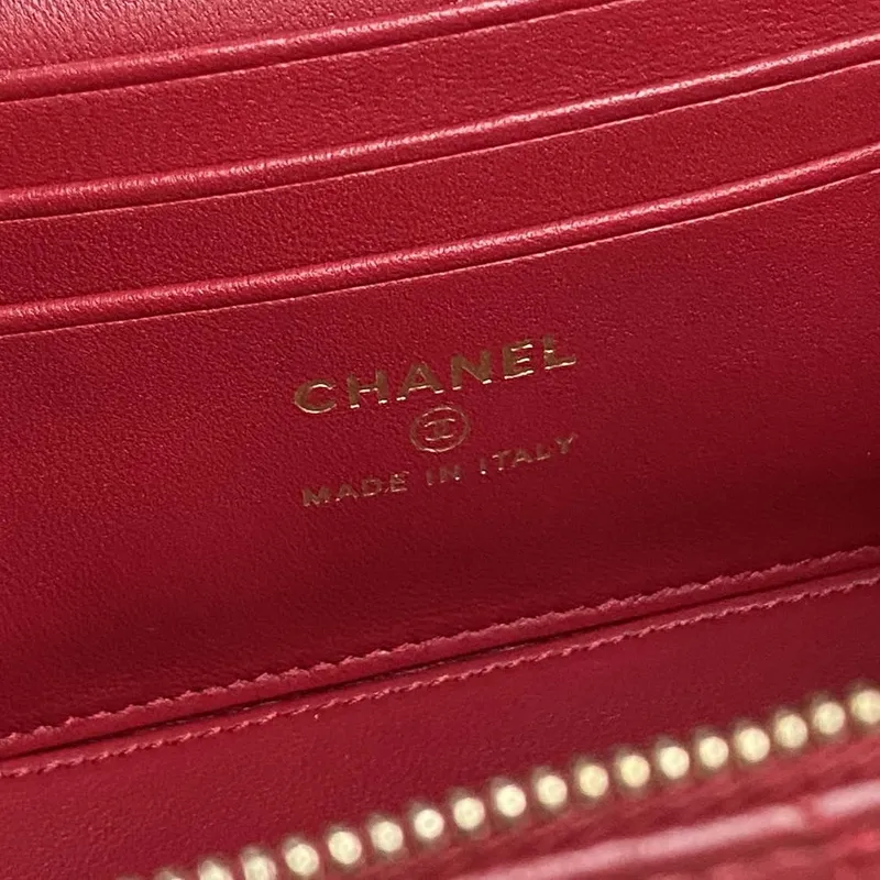 Chanel AP4301 Clutch Embossed Rhinestone s řetízkem Vanity Box taška Červená