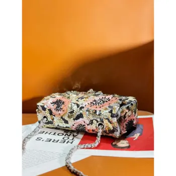 Chanel A69900 Mini Flap AS1116 Stříbrné flitry a skleněné perly