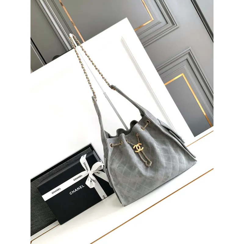 Chanel A99921 Nákupní taška Bucket Drawstring 25A Taška Nubuková kůže